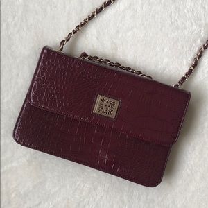 Anne Klein croc embossed clutch purse